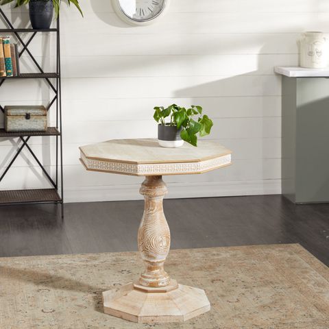 Dakota Fields Solid Wood Pedestal End Table | Wayfair intended for Unveiling the Remy White Pedestal Tables A Designer's Perspective